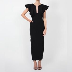 Few Moda Geisha flutter ruffle sleeve maxi dress